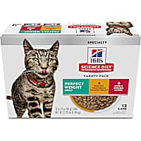 Hill's Science Diet Adult Perfect Weight Vegetable, Chicken & Liver Canned Wet Cat Food Variety Pack