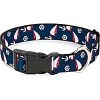 Buckle-Down Plastic Clip Collar Sailboat, Anchor and Helm Scattered