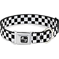 Buckle-Down Seatbelt Buckle Dog Collar Checker Black and White
