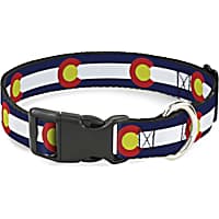Buckle-Down Plastic Clip Collar Colorado Flags