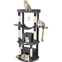 Go Pet Club Grey 60" Cat Tree with Jungle Rope and Hammock