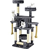 Go Pet Club Grey 57.5" Cat Tree with Two Jungle Ropes