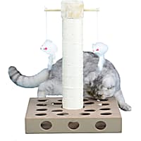 Go Pet Club Beige Cat Scratching Post with IQ Box