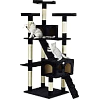 Go Pet Club Black 72"Cat Tree Condo with Two Ladders