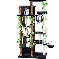 Go Pet Club Black and Brown 70" Forest Cat Tree with Giant Hanging Rope