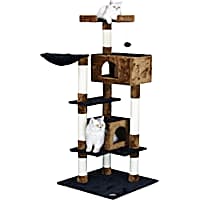Go Pet Club Black and Brown 61" Cat Tree Condo with Side Basket