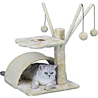 Go Pet Club Beige 22" Cat Tree with Scratching Board and Dangling Toys
