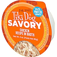Tiki Dog Savory Chicken Recipe in Broth Dog Food