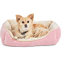 Animaze Pink Rectangle Bolster Dog Bed