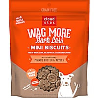 Cloud Star Wag More Bark Less Grain Free Mini Oven Baked Peanut Butter & Apples Flavor Dog Treats
