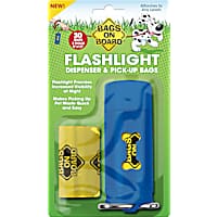 Bags on Board Flashlight Dispenser & Pickup Bags Refill for Dogs
