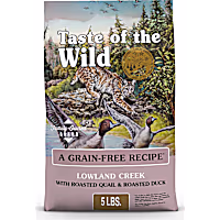 Taste of the Wild Lowland Creek All Life Stages High Protein Grain-Free Recipe, Roasted Quail & Roasted Duck Dry Cat Food