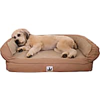 3 Dog Personalized EZ Wash Fleece Bolster Tan Dog Bed