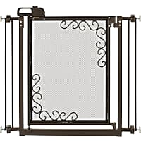 Richell One-Touch Metal Mesh Gray Gate for Dogs