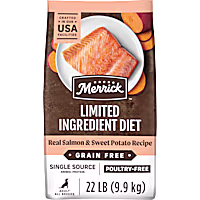 Merrick Limited Ingredients Diet Grain Free Salmon and Sweet Potato, Premium and Healthy Kibble Dry Dog Food
