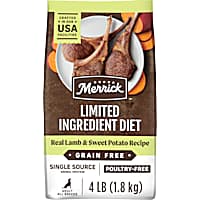 Merrick Limited Ingredients Diet Grain Free Lamb and Sweet Potato, Premium and Healthy Kibble Dry Dog Food