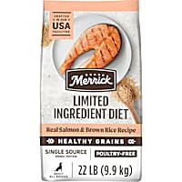 Merrick Limited Ingredient Diet Premium and Natural Kibble with Healthy Grains, Salmon and Brown Rice Dog Food
