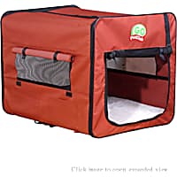 EliteField 3-Door Folding Soft Dog Crate, Khaki, 42-in