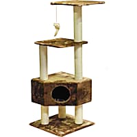 Go Pet Club Classic Brown Cat Tree Furniture with Sisal Covered Posts