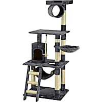 Go Pet Club Classic Gray Cat Tree with Sisal Covered Posts