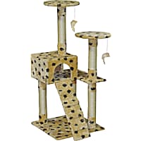 Go Pet Club Classic Paw Print Cat Tree Condo with Sisal Covered Posts