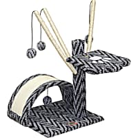 Go Pet Club Beige Cat Tree Condo with Dangling Toys and Scratching Pad