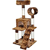 Go Pet Club Brown Cat Tree Condo with Sisal Covered Posts