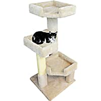New Cat Condos 3 Level Tan Solid Wood Triple Kitty Pad