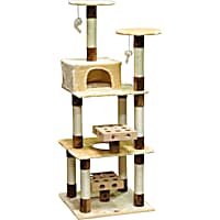 Go Pet Club IQ Busy Box Cat Condo with 2 IQ boxes and Sisal Covered Scratching Posts SF059