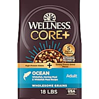 Wellness CORE+ High Protein Ocean Whitefish & Herring with Freeze Dried Pieces Recipe Dry Dog Food