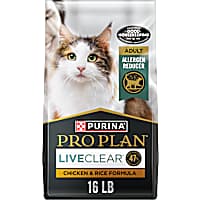 Purina Pro Plan LiveClear Cat Allergen Reducing with Chicken and Rice Adult Dry Cat Food