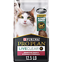Purina Pro Plan Allergen Reducing Sensitive Skin & Stomach, LIVECLEAR Turkey and Oatmeal Formula High Protein Cat Food