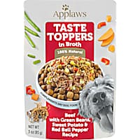 Applaws Taste Toppers Beef with Green Beans, Pepper & Sweet Potato in Broth Wet Dog Food