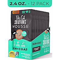 Tiki Cat Solutions Mousse, Skin + Coat, Salmon Recipe in Broth Cat Food