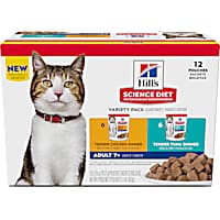 Hill's Science Diet Chicken, Tuna and Ocean Fish Senior 7+ Wet Cat Food Variety Pack