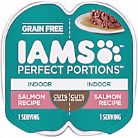 Iams Perfect Portions Grain Free Salmon Recipe Adult Indoor Wet Cat Food Twin Pack