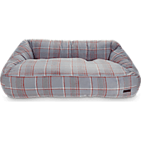 Reddy Grey Plaid Flannel Lounger Dog Bed