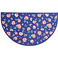 EveryYay Table Manners Navy Floral-Print Coated-Canvas Placemat for Pets