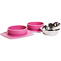 EveryYay Silicone Double Diner Stainless Steel Dog Bowl Set
