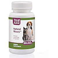 PetAlive Natural Moves Veggie Capsules Natural Herbal Supplement Promotes Bowel Health and Regularity for Pets