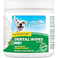 TropiClean Fresh Breath Mint Dental Wipes for Dogs