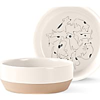 PetShop by Fringe Studio Nosey Dog Spot Stoneware Pet Bowl
