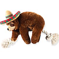 PetShop by Fringe Studio Sombrero Sloth On a Rope Plush Dog Toy