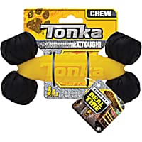 Tonka Rubber/Foam TRP Black/Yellow Bone Dog Toy
