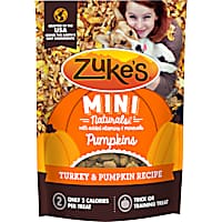 Zuke's Mini Naturals Turkey and Pumpkin Recipe Soft and Chewy Bites Training Treats for Dogs