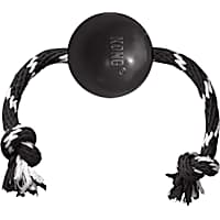 KONG Extreme Black Ball w/Rope Dog Toy