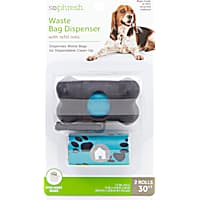 So Phresh Black Bone Dog Waste Bag Dispenser with Pawprint Refill Rolls