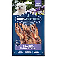 Barkworthies Braided Piggy Sticks Dog Treats