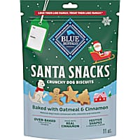Blue Buffalo Oven-Baked with Natural Ingredients, Oatmeal & Cinnamon Santa Snacks Crunchy Dog Biscuits
