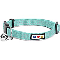 Pawtitas Reflective Safety Buckle Removable Bell Kitten or Cat Collar